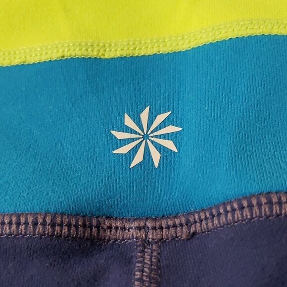 Athleta Colorblock Chaturanga Capri Blue‎ Green M - Picture 5 of 6